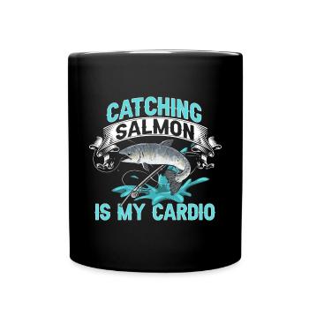 Pêche au saumon Pêcheur de saumon - Mug uni - noir - Devant