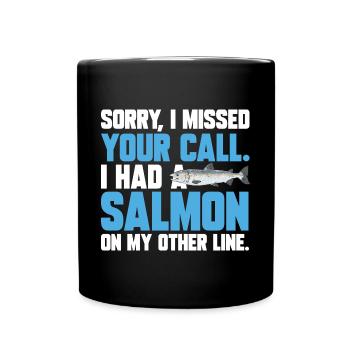 Pêche au saumon Pêcheur de saumon - Mug uni - noir - Devant