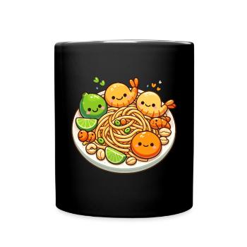 Pad Thai Kawaii Food - Full Colour Mug - black - Front