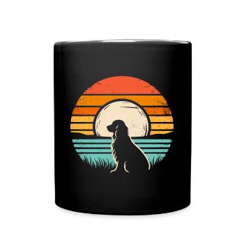 Cocker Spaniel Vintage Sunset dark - Tasse einfarbig - Schwarz - Vorne