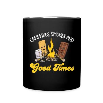 S'more Lagerfeuer Marshmallow Camping - Tasse einfarbig - Schwarz - Vorne