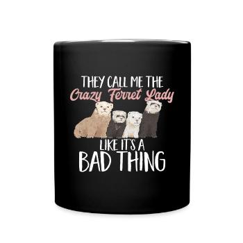 Furet, propriétaire de furet - Mug uni - noir - Devant