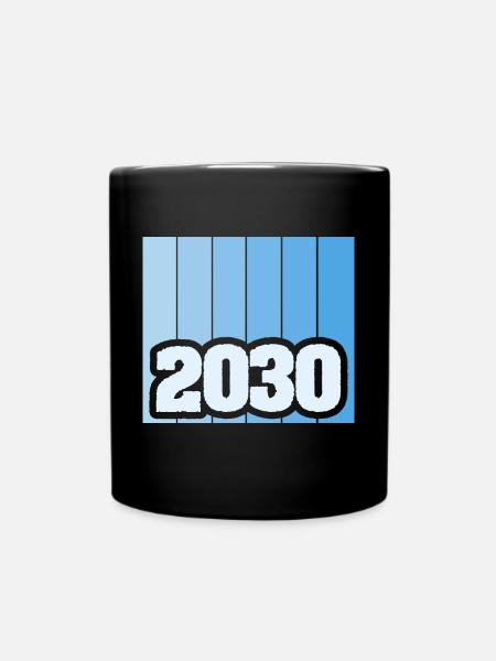 Zahl 2030 - Tasse einfarbig - Schwarz