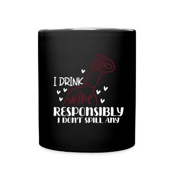 Je bois du vin de manière responsable, je - Mug uni - noir - Devant