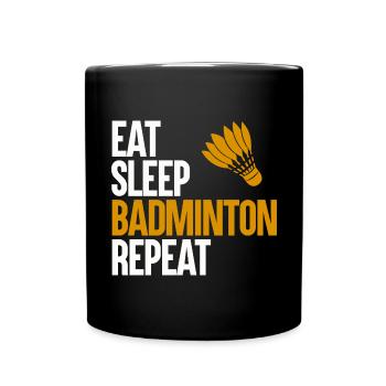 Joueur de badminton drôle volant équipe de badminton - Mug uni - noir - Devant