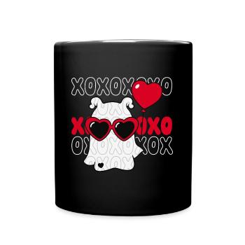 Valentinstag xoxo xoxo hugs kisses Liebe verliebt - Tasse einfarbig - Schwarz - Vorne