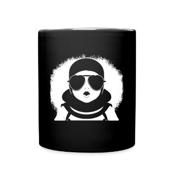 Lustiges Kleinkind mit Sonnenbrille Cooles Baby - Tasse einfarbig - Schwarz - Vorne