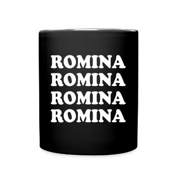 Name Romina - Tasse einfarbig - Schwarz - Vorne