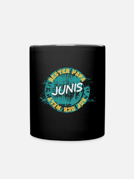 Geschenk für Junis - Tasse einfarbig - Schwarz