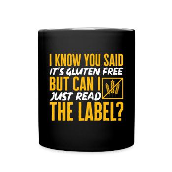 Gluten Free Gluten Intolerance - Full Colour Mug - black - Front