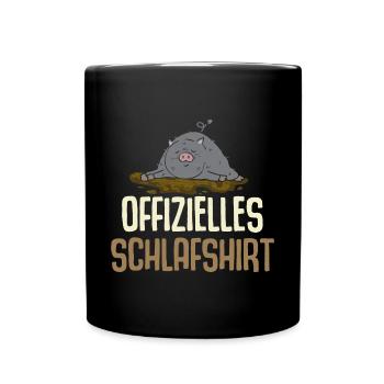 Official Sleeping Shirt Poybelly Pig - Full Colour Mug - black - Front