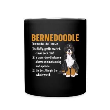 Bernedoodle Dog - Full Colour Mug - black - Front