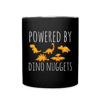 Dino Nuggets Dinosaurier Chicken Nuggets - Tasse einfarbig - Schwarz - Vorne