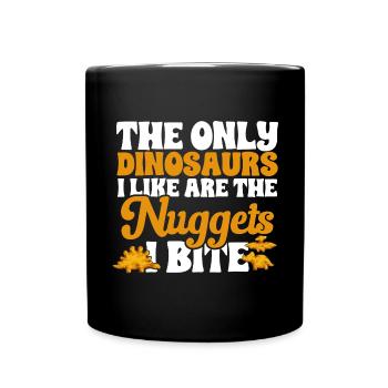 Dino Nuggets Dinosaurier Chicken Nuggets - Tasse einfarbig - Schwarz - Vorne