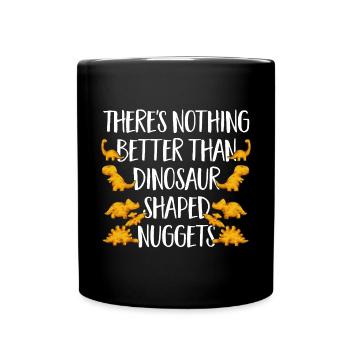Dino Nuggets Dinosaurier Chicken Nuggets - Tasse einfarbig - Schwarz - Vorne