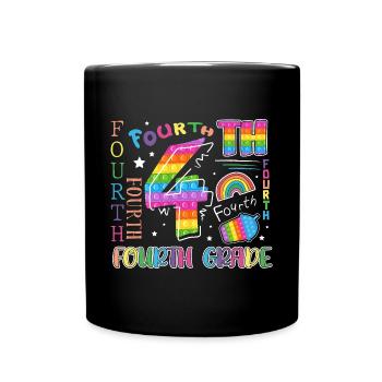 4.Klasse Schulkind Erster Schultag Vierte Klasse - Tasse einfarbig - Schwarz - Vorne