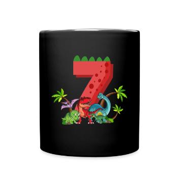 7 ans anniversaire dinosaure dinosaure j’ai 7 ans - Mug uni - noir - Devant