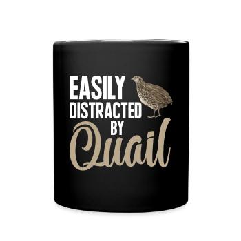 Wachtel Vogel - Tasse einfarbig - Schwarz - Vorne