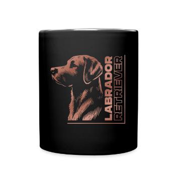 Labrador drawing head rose gold - Full Colour Mug - black - Front