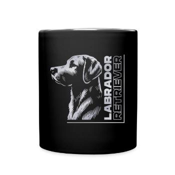 Tête de dessin Labrador argent - Mug uni - noir - Devant