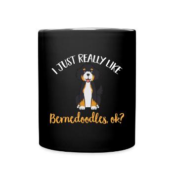 Bernedoodle Hund - Tasse einfarbig - Schwarz - Vorne