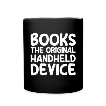 Books The Original Handheld Device - Tasse einfarbig - Schwarz - Vorne