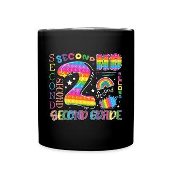 2nd grade Pop It school child - Full Colour Mug - black - Front