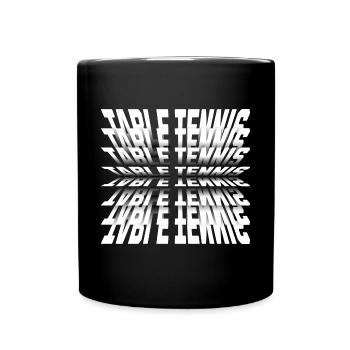Tennis de table avec batte de tennis de table Ping Pong - Mug uni - noir - Devant