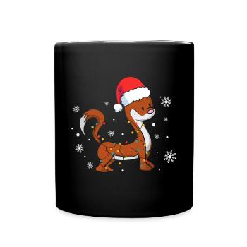 Weasel Christmas - Full Colour Mug - black - Front