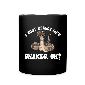 Ball Python Schlange Königspython - Tasse einfarbig - Schwarz - Vorne