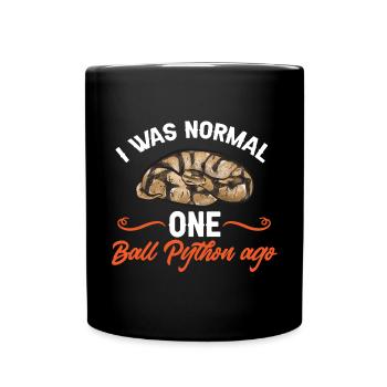 Ball Python Schlange Königspython - Tasse einfarbig - Schwarz - Vorne