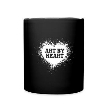 Funny Art Painter Art By Heart Drawing Gifts - Full Colour Mug - black - Front