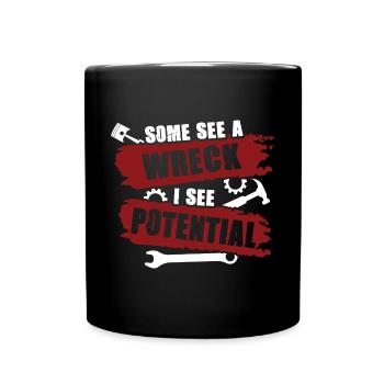 Certains voient une épave, je vois une créativité potentielle - Mug uni - noir - Devant