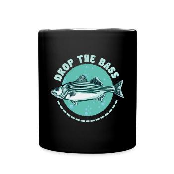 Drop The Bass Dynamisches Anglermotiv - Tasse einfarbig - Schwarz - Vorne