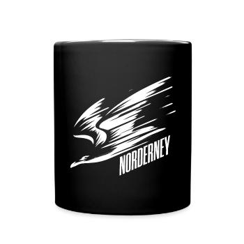 Norderney Sturzflug Tiefflieger Möwe Urlaub T-Shir - Tasse einfarbig - Schwarz - Vorne