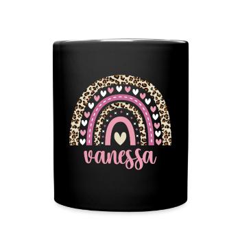 Vanessa Regenbogen Name Geburtstag Vanessa - Tasse einfarbig - Schwarz - Vorne