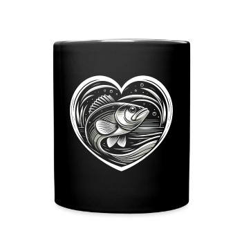 Bass Fish - Full Colour Mug - black - Front