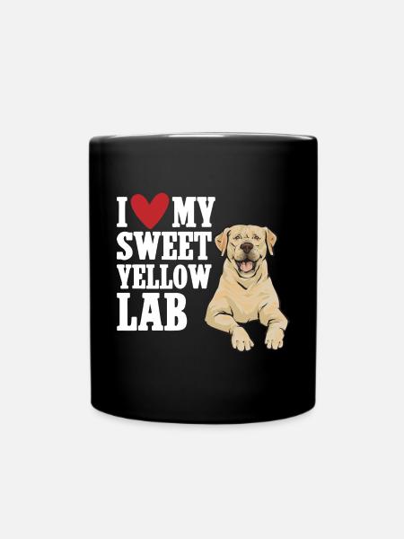 Gelber Labrador Retriever - Tasse einfarbig - Schwarz