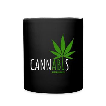 CannABIs Abi durchgezogen - Abitur - Spruch - Tasse einfarbig - Schwarz - Vorne