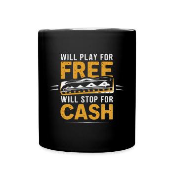 Harmonica Playing Gift - Full Colour Mug - black - Front