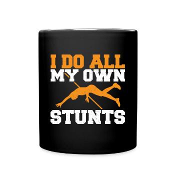 Stabhochspringer-Geschenk - Tasse einfarbig - Schwarz - Vorne