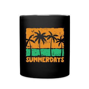 Summerdays with Palm Trees in Summer - Tasse einfarbig - Schwarz - Vorne