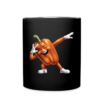 Paprika Geschenk - Tasse einfarbig - Schwarz - Vorne