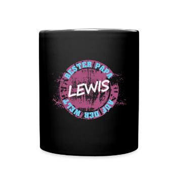 Lewis als Vatertag - Tasse einfarbig - Schwarz - Vorne
