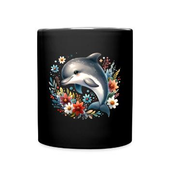 Delfin - Tasse einfarbig - Schwarz - Vorne