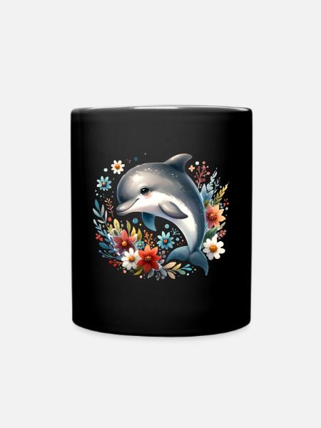 Delfin - Tasse einfarbig - Schwarz