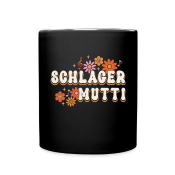 Schlager Mutti Schlager Party Fan Kostüm - Tasse einfarbig - Schwarz - Vorne