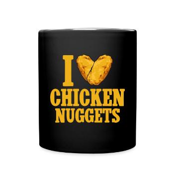 Chicken Nugget Liebhaber Chicken Nuggets - Tasse einfarbig - Schwarz - Vorne