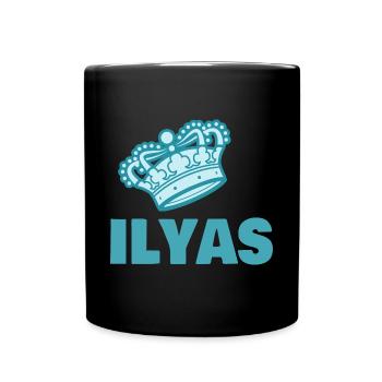 First name Ilyas - Full Colour Mug - black - Front