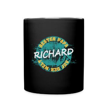Vatertag Richard - Tasse einfarbig - Schwarz - Vorne